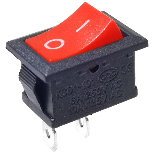 Rocker Switch 2 PIN ON - OFF SPST 125VAC/10A 250VAC/6A 21x15mm Red KCD1 - 101 2X/5X/10X - Envistia Mall