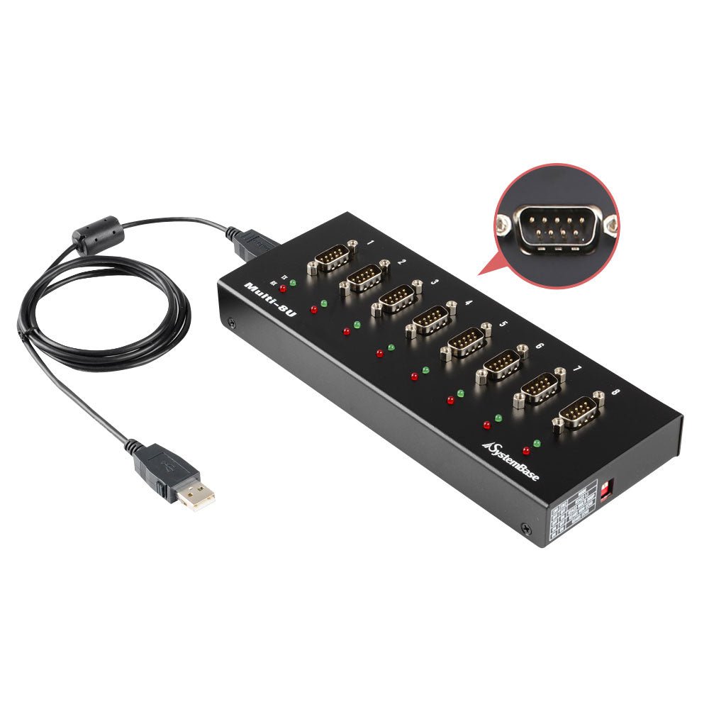SystemBase Multi - 8U Combo — USB to 8 - Port RS422/RS485 Serial Converter Adapter - Envistia Mall