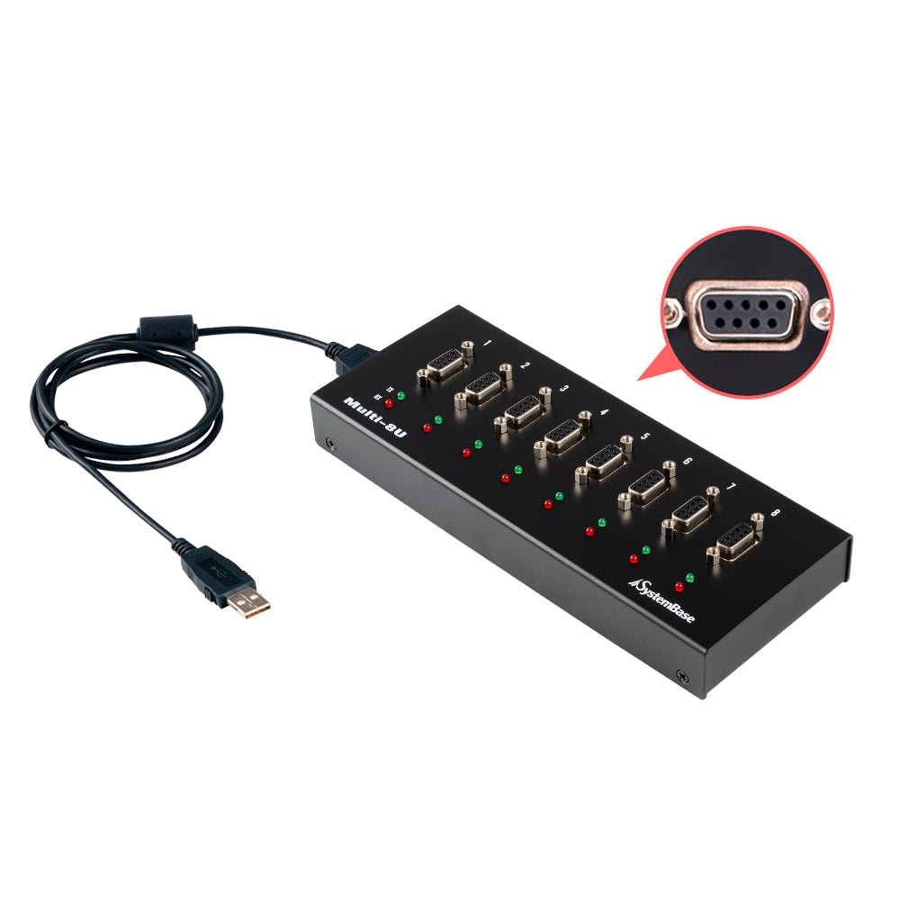 SystemBase Multi - 8U RS232 — USB to 8 - Port RS232 Serial Converter Adapter - Envistia Mall