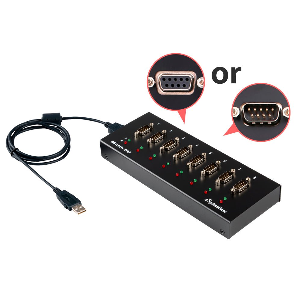 SystemBase Multi - 8U RS232 — USB to 8 - Port RS232 Serial Converter Adapter - Envistia Mall