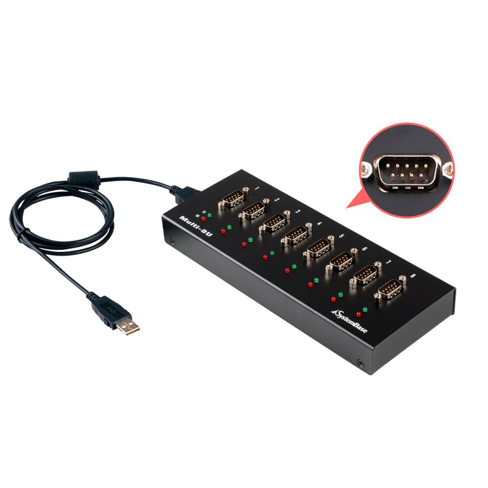 SystemBase Multi - 8U RS232 — USB to 8 - Port RS232 Serial Converter Adapter - Envistia Mall