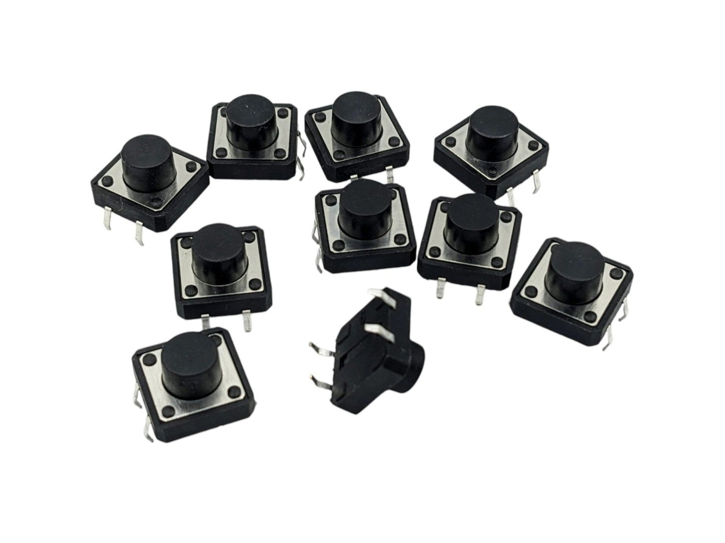 Tactile Push Button Momentary Tact Switch 4 Pin Black 12x12mm x 7.5mm 5X/10X/25X/100X - Envistia Mall