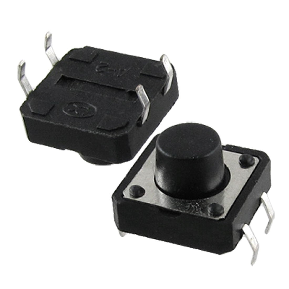Tactile Push Button Momentary Tact Switch 4 Leg Black 12x12mm x 7.5mm ...