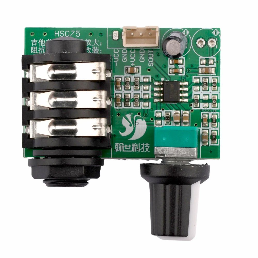 TL072 Guitar Preamp Module | 1MΩ Input | 10x Gain | 12V DIY