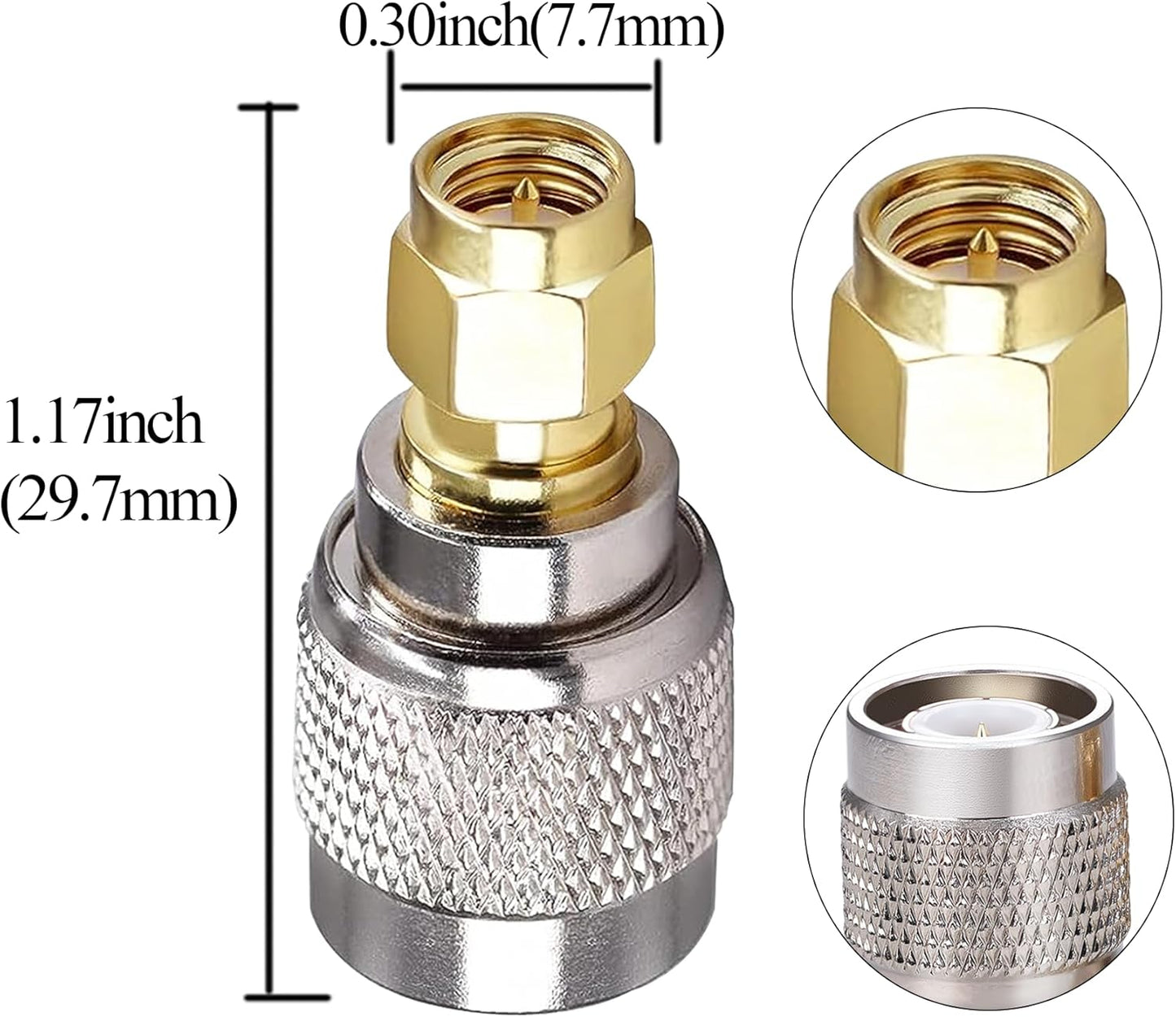 TNC Male Plug to SMA Male Plug RF Adapter Barrel Connector - Envistia Mall