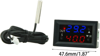 W2401 20A Digital Temperature Controller with 1M Waterproof Probe & LED Display - Envistia Mall