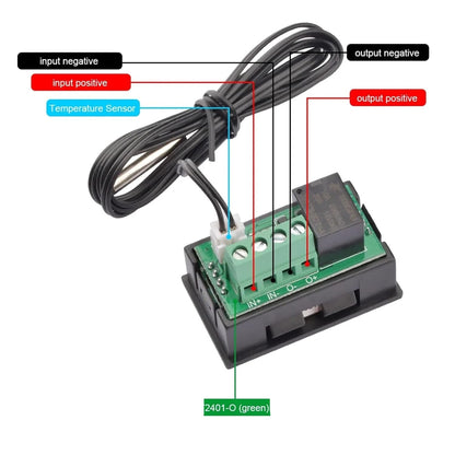 W2401 20A Digital Temperature Controller with 1M Waterproof Probe & LED Display - Envistia Mall