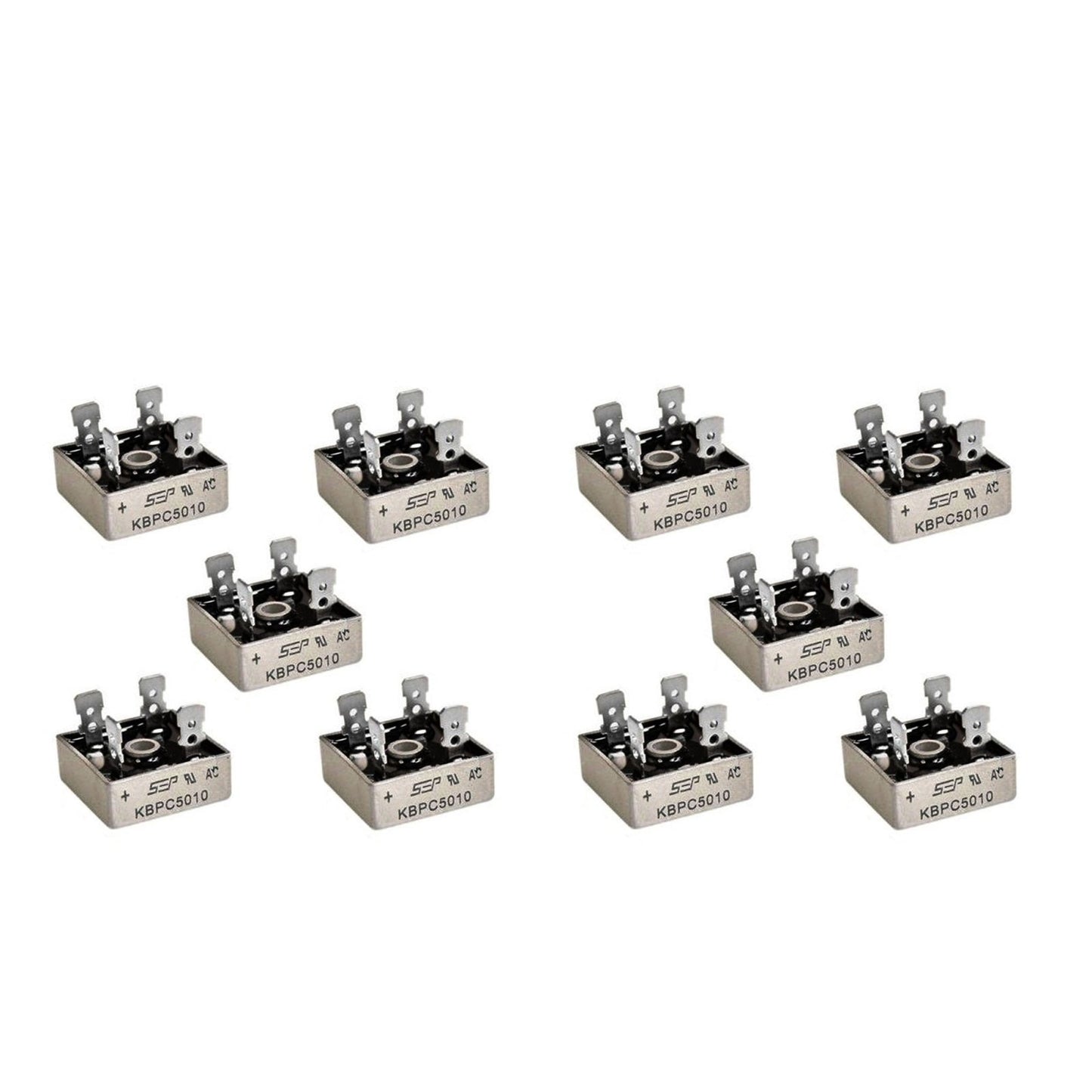 10 Pcs KBPC5010 1000V 50A Metal Case Single Phase Diode Bridge Rectifier - Envistia Mall