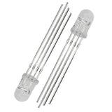 10pcs 5MM 4pin Common Anode Clear RGB Tri-Color Red Green Blue LED Diodes - Envistia Mall