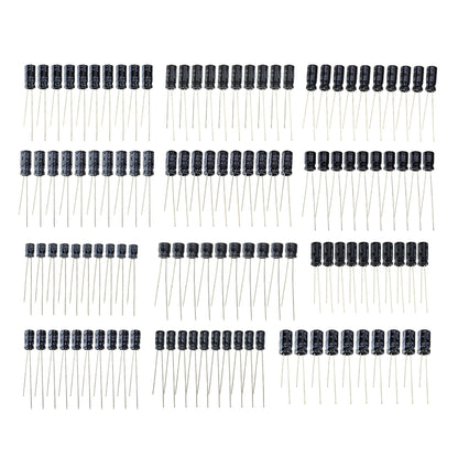 120 Piece 12 Values 1uF to 470uF Electrolytic Capacitor Assortment Kit from Envistia Mall