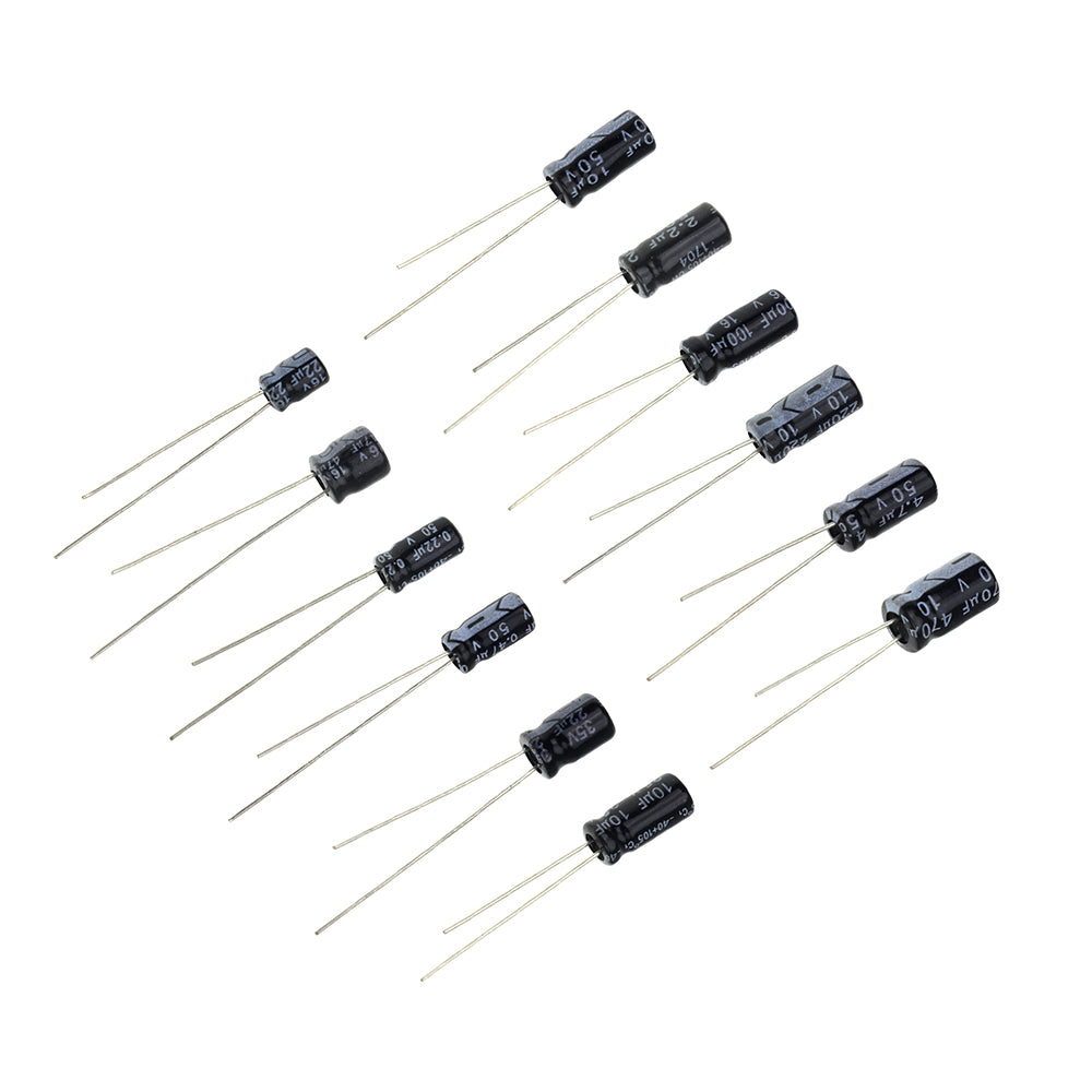 120 Piece 12 Values 1uF to 470uF Electrolytic Capacitor Assortment Kit from Envistia Mall