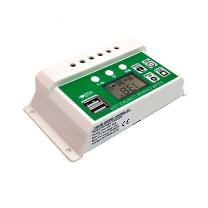 12/24V 30A Solar Panel Lithium Ion Battery PWM Regulator Charge Controller with USB Outputs - Envistia Mall