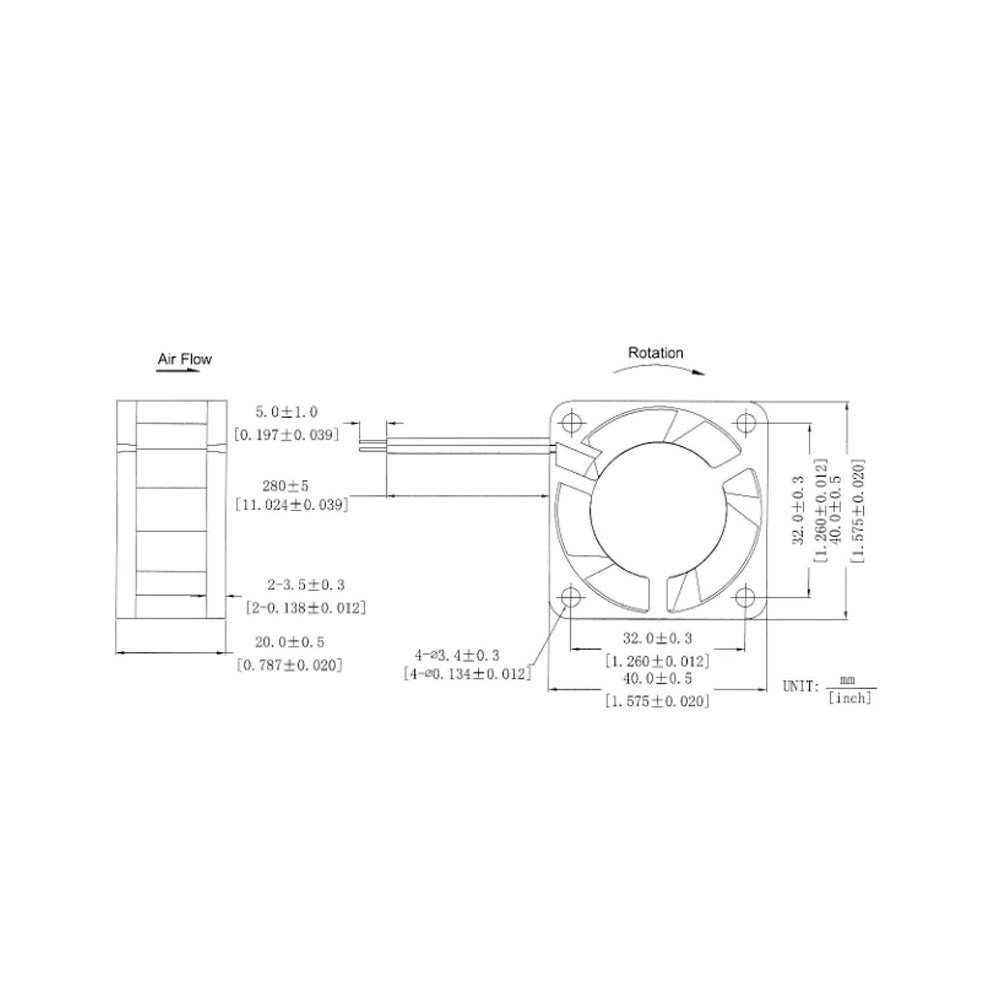 12V 40mm x 40mm x 10mm 4010S DC Brushless 3-pin 9-Blade CPU / Laser / Printer Cooling Fan - Envistia Mall