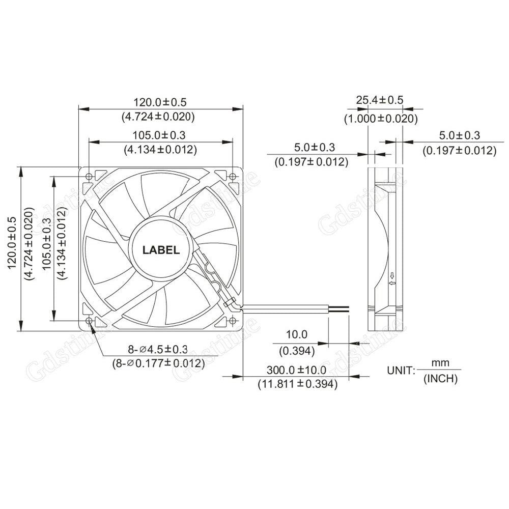 12V DC 120mm 2Pin 120x120x25mm CPU Cooling Computer PC Case 12025 Fan - Envistia Mall