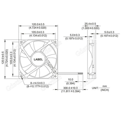 12V DC 120mm 2Pin 120x120x25mm CPU Cooling Computer PC Case 12025 Fan - Envistia Mall