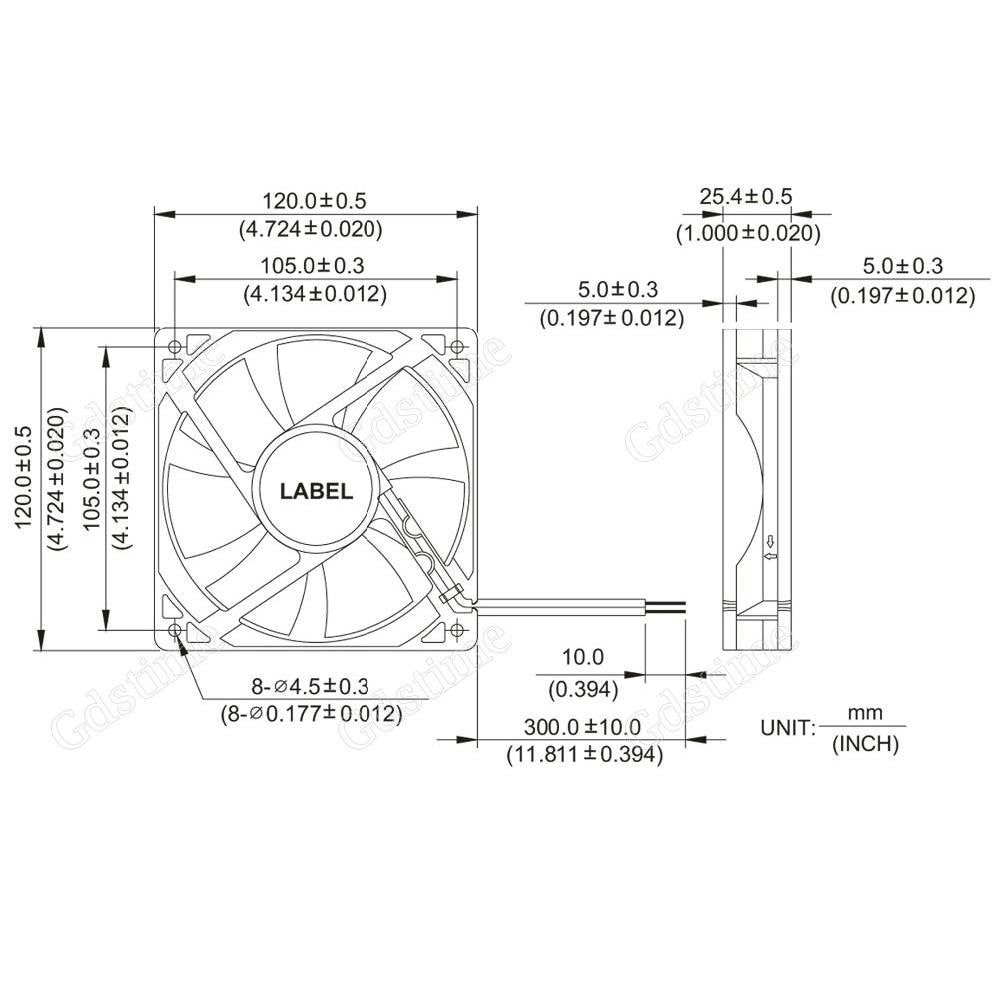 12V DC 120mm 120x120x25mm Cooling PC Case 12025 Fan – Mall