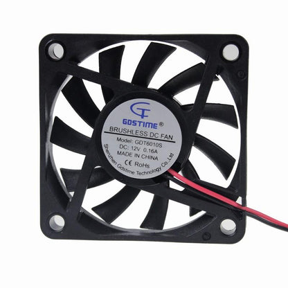 12V DC 60mm 2Pin 60x60x10mm CPU Cooling Computer PC Case Cooler 6010 Fan - Envistia Mall