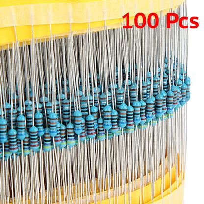 1/4W 1% Metal Film Resistors 100 Piece Packs 3.3 / 10 / 51 /220 / 330 / 470 / 10K Ohm Values - Envistia Mall