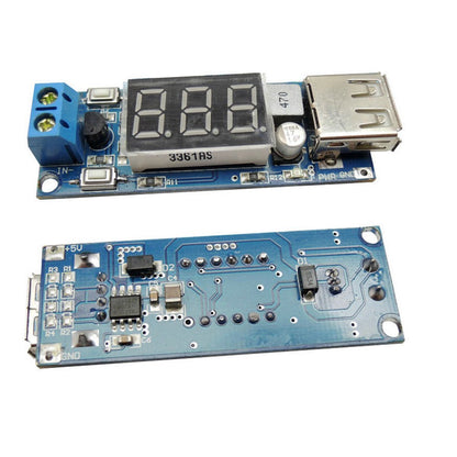 2 in 1 4.5V-40V Voltmeter & 5V USB Charger Step-Down Buck Power Converter Module / USB Charger Board - Envistia Mall