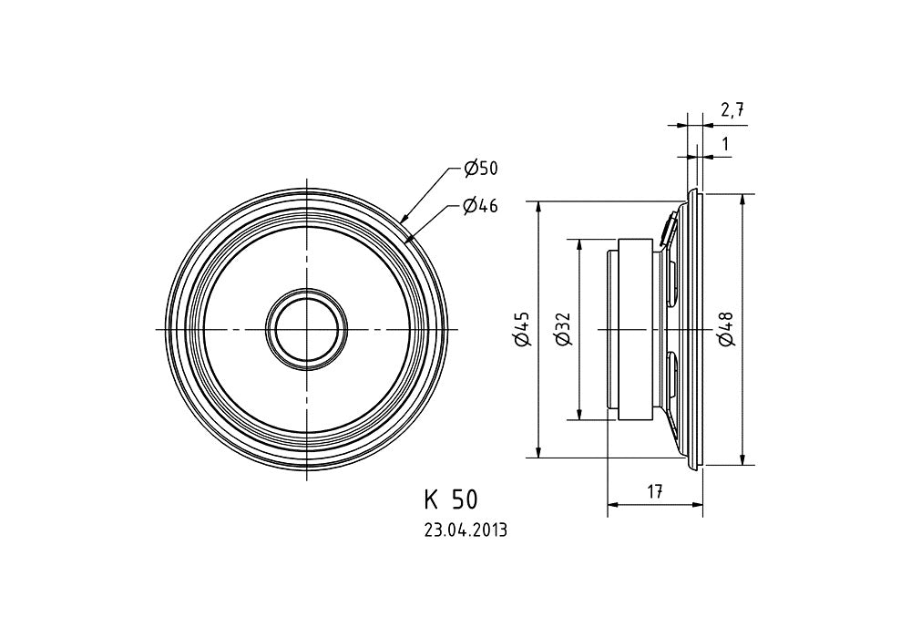 Visaton K50-8 2 Inch Round Frame Miniature Speaker 2W 8-Ohm from Envistia Mall