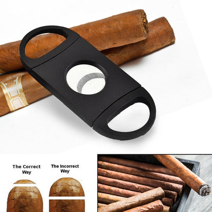 2 Pack Cigar Cutter Stainless Steel Double Blade Guillotine Cigar Knife Pocket Cutter - Envistia Mall