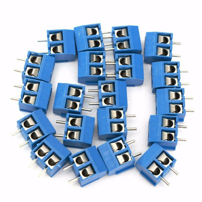 2-Pin 301-2P Screw Terminal Block Connector 5.08mm Pitch PCB Mount Blue - 10 / 25 / 50 / 100 Piece Packages - Envistia Mall