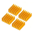 20x20x10mm Gold Anodized and Slotted Aluminium Heatsink With Double-Stick Thermal Pad - Envistia Mall