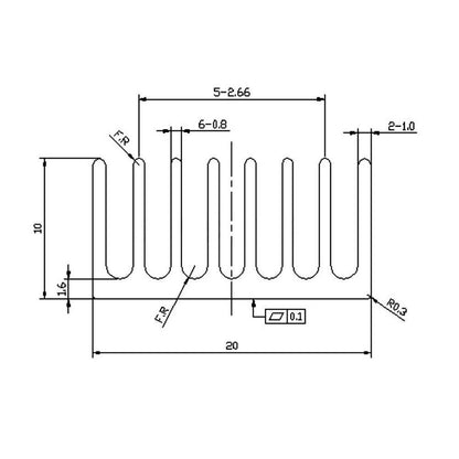 20x20x10mm Gold Anodized and Slotted Aluminium Heatsink With Double-Stick Thermal Pad - Envistia Mall