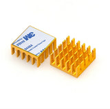 20x20x10mm Gold Anodized and Slotted Aluminium Heatsink With Double-Stick Thermal Pad - Envistia Mall