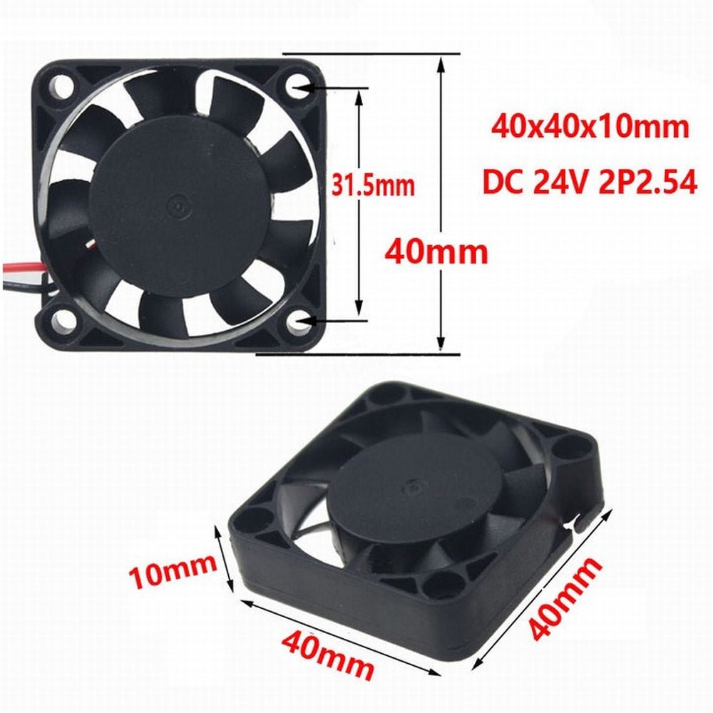 24V 40mm x 40mm x 10mm 4010S DC Brushless 2-pin CPU / Laser / Printer Cooling Fan - Envistia Mall