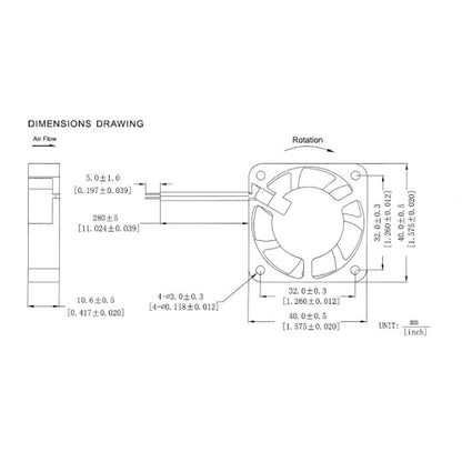 24V 40mm x 40mm x 10mm 4010S DC Brushless 2-pin CPU / Laser / Printer Cooling Fan - Envistia Mall