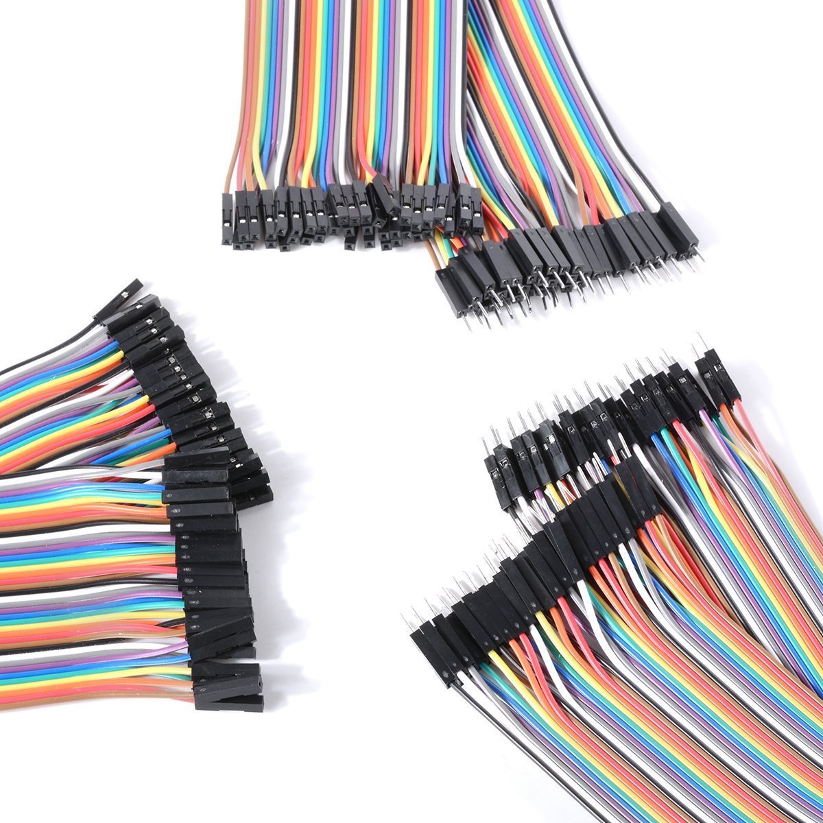 3 x 40Pin (120 Pieces) 20cm DuPont 1P-1P Wire Jumper Cables Pin-Pin, Pin-Socket & Socket-Socket