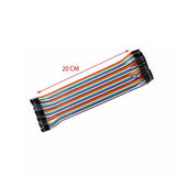 40Pin 20cm DuPont 1P-1P Wire Jumper Cables Socket to Socket (F-F) - Envistia Mall