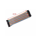 40Pin 20cm DuPont 1P-1P Wire Jumper Cables Socket to Socket Male-Male (M-M) - Envistia Mall