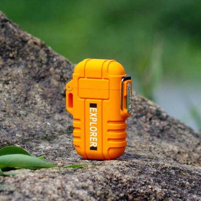 Radion Explorer Orange Plasma Electric Rechargeable Flameless Lighter Waterproof Windproof by Envistia Mall