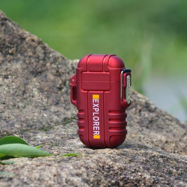 Radion Explorer Red Plasma Electric Rechargeable Flameless Lighter Waterproof Windproof by Envistia Mall