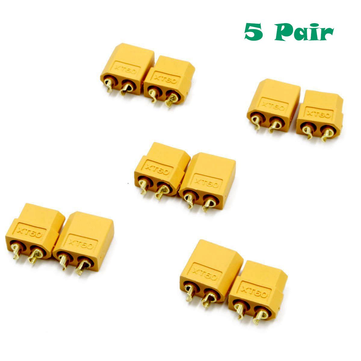 5 Pairs Male/Female XT60 RC LiPO Battery Plug Connectors - Envistia Mall