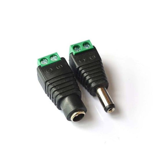 5.5x2.1mm Male / Female DC Power Plug / Jack Connectors for LED Lights, CCTV & Electronics - Envistia Mall