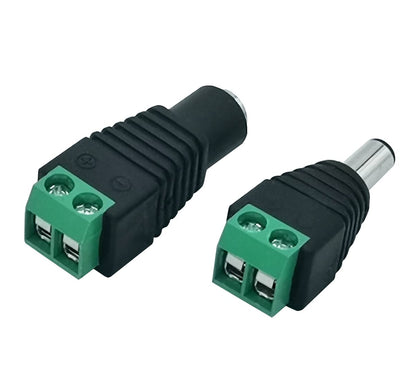 5.5x2.1mm Male / Female DC Power Plug / Jack Connectors for LED Lights, CCTV & Electronics - Envistia Mall