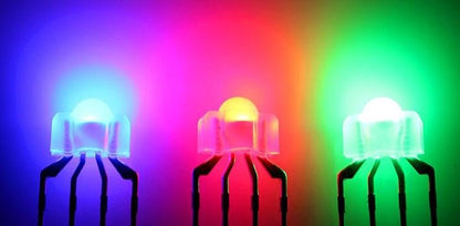 5pcs 3MM 4pin Diffused RGB Tri-Color Red Green Blue LEDs Common Anode Nipple Pkg - Envistia Mall