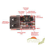 6-24V Input to 5V USB 2A Car USB Charger Module DC-DC Buck Step-Down Converter - Envistia Mall