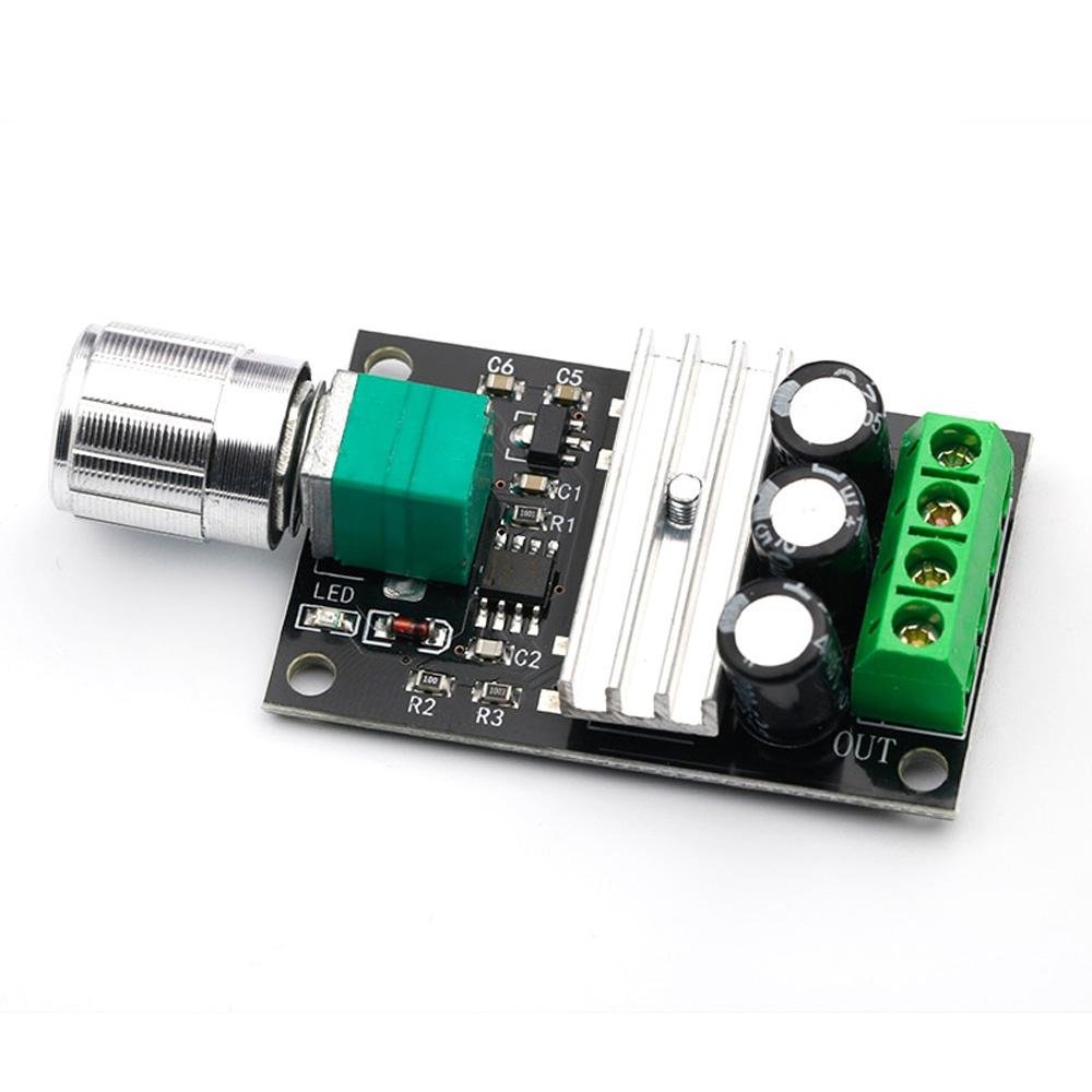 6-28VDC 3A 80W PWM DC Motor Speed Controller Regulator with On-board Potentiometer and On/Off Switch - Envistia Mall