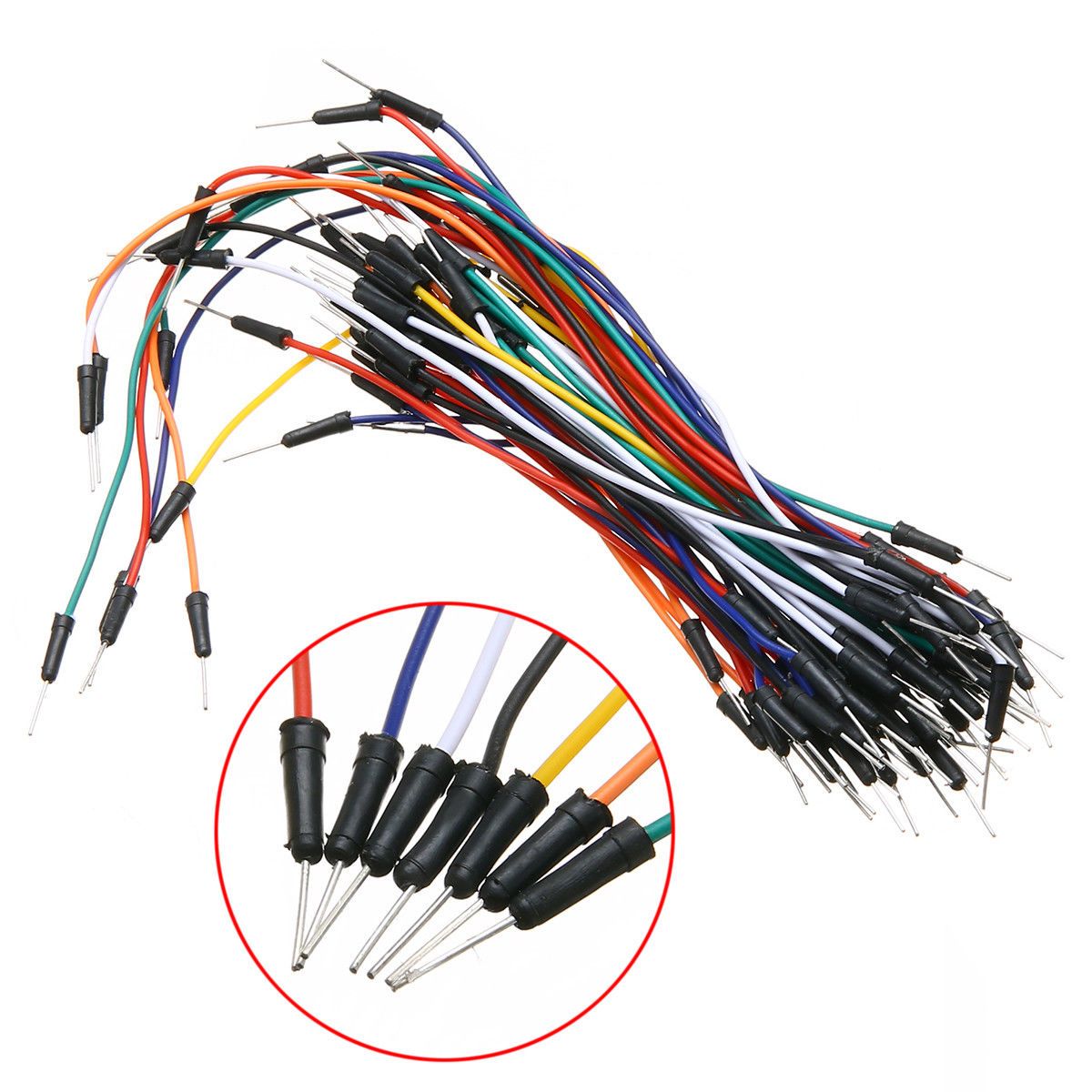 65 Piece Solderless Breadboard DuPont Male-Male Jumper Cable Wire Prototyping Kit - Envistia Mall