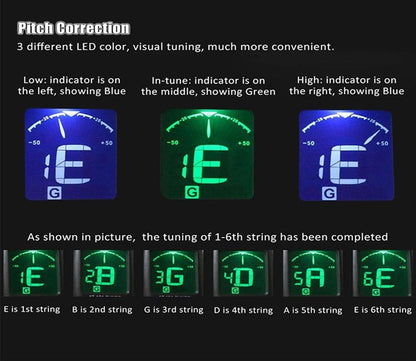 Aroma AT-01A Guitar, Bass, Violin, and Ukulele Chromatic Clip-On Digital Tuner from Envistia Mall