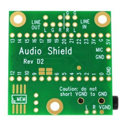 Audio Adapter Shield Rev D2 for Teensy 4.0 and Teensy 4.1 Microcontrollers w/ Male & Female Headers - Envistia Mall