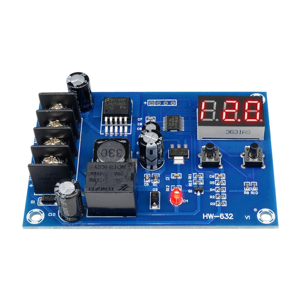 Envistia 12V - 24V Battery Charge Controller Protection Module w/ LED Voltmeter XH-M603