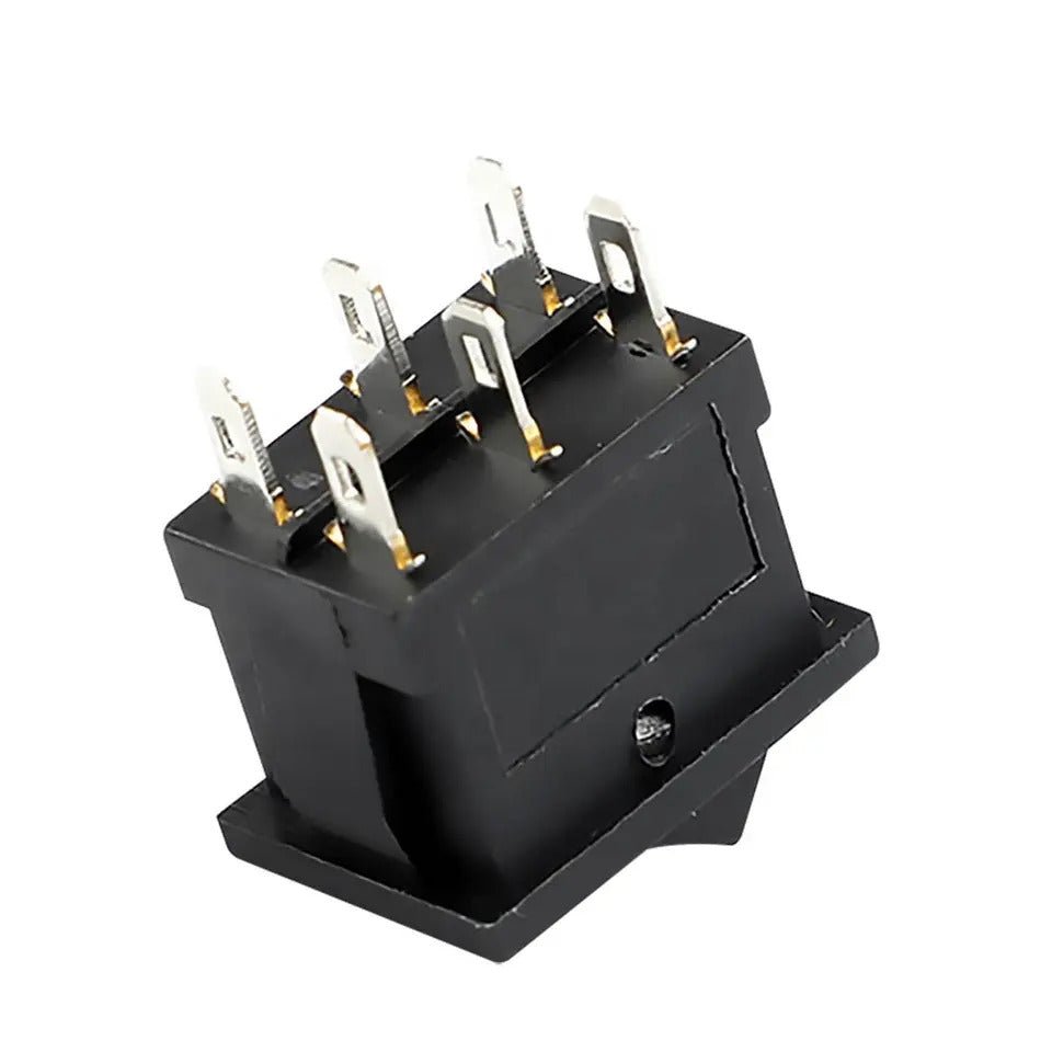 Black Rocker Switch ON-OFF-ON 6 Pin 21X15mm DPDT KCD1 6A/250VAC 10A/125VAC - Envistia Mall