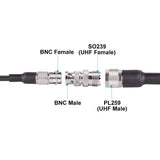 BNC Male Plug to SO239 UHF Female Jack RF Coaxial Adapter Connector - Envistia Mall