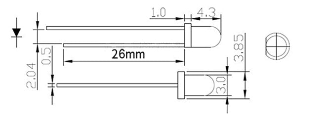 Clear Red LED 3mm 2V 620nM Super Bright Transparent - 10x 25x 50x 100x Pkgs - Envistia Mall