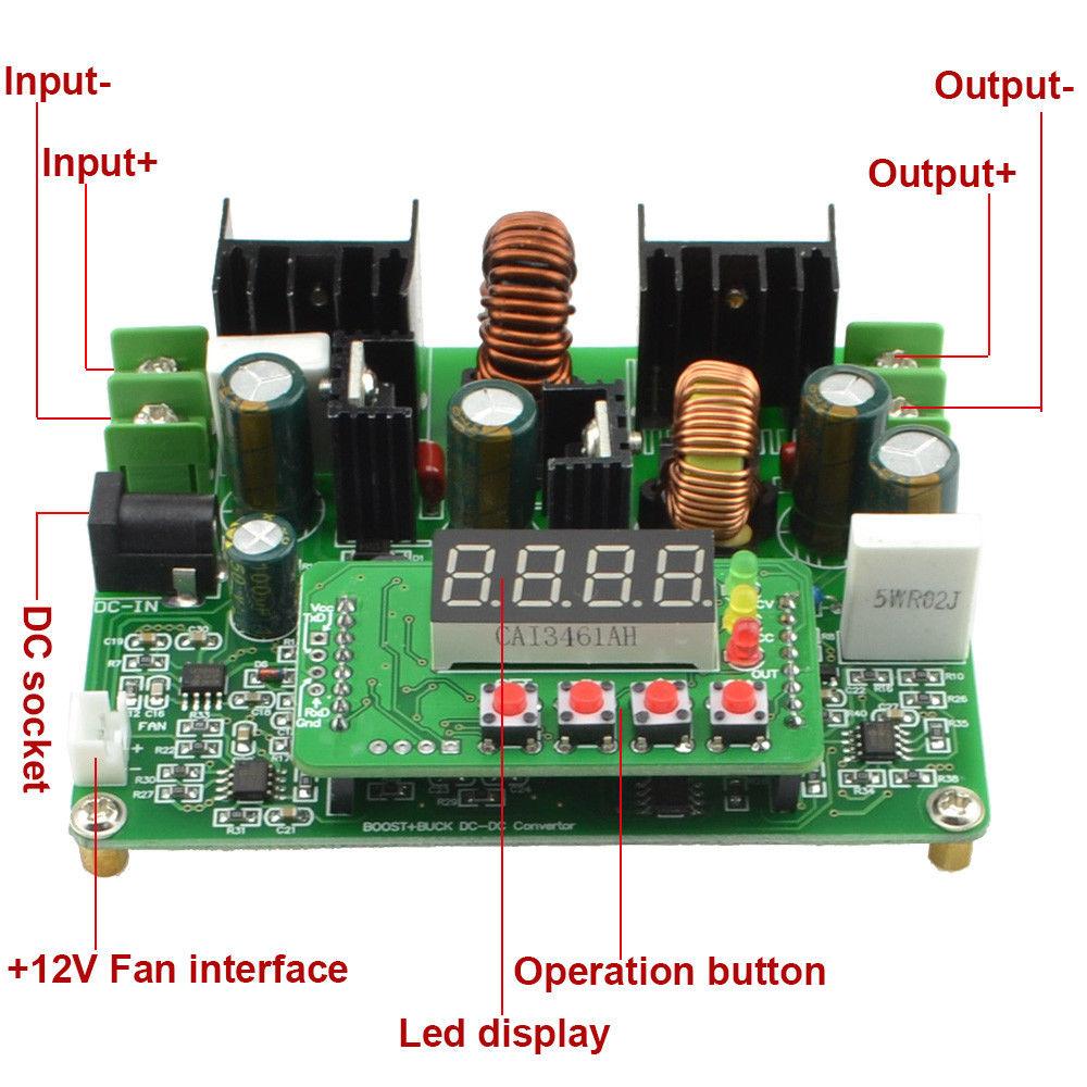 D3806 10-40VDC In 0-38VDC Out Step Up / Step Down Boost/Buck CC/CV Power Converter Module w Meter - Envistia Mall